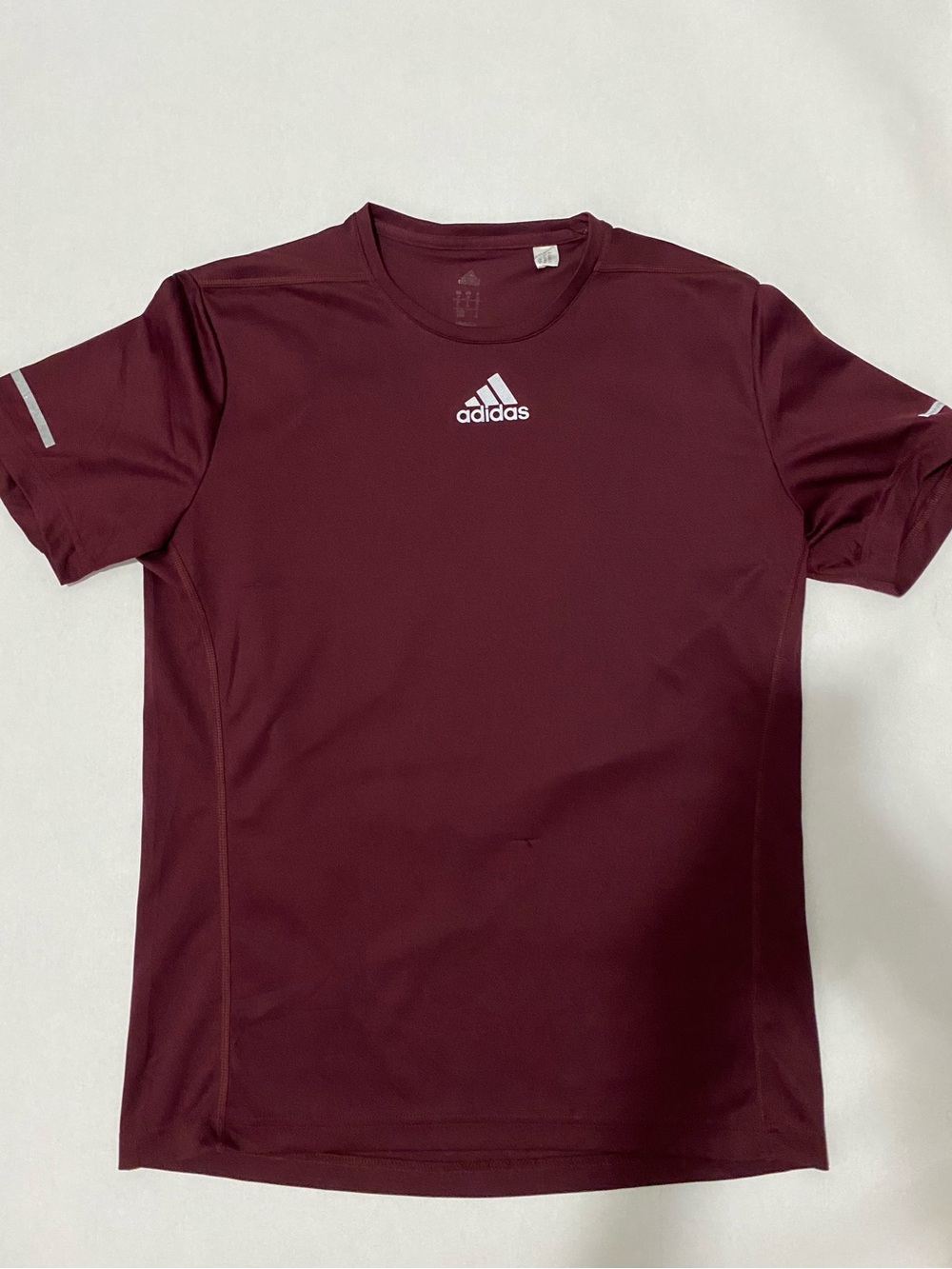 Adidas Mens Short Sleeve Crew Performance Tee Size M Burgundy